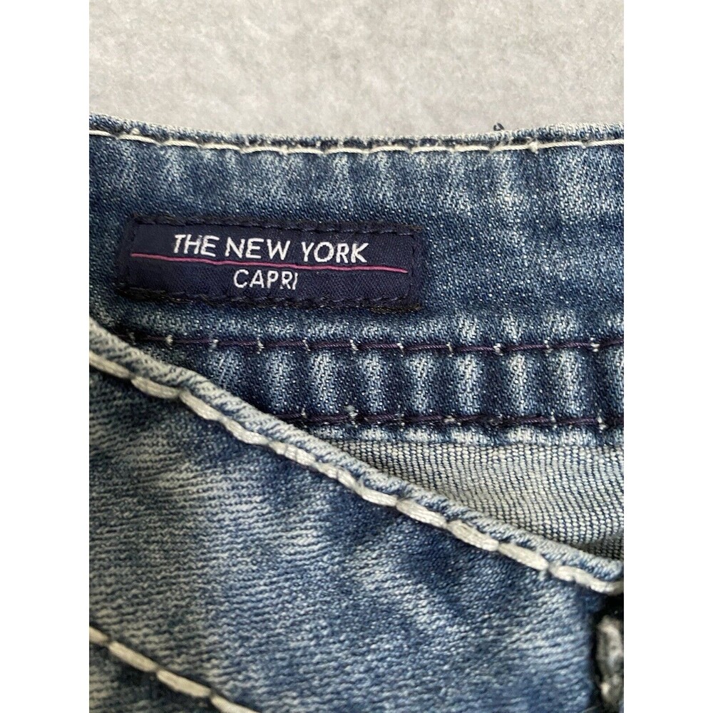 Vigoss Jeans Capri Bling Women's 27 Denim Blue New York Capri Y2K Pants Gems - Picture 9 of 16